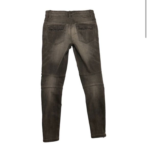 FREE PEOPLE Millenium Zipped Moto Skinny Jeans Grey Size 25 - Picture 6 of 15